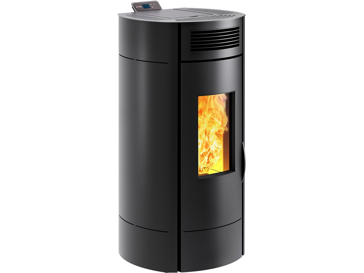 Vzduchotěsná peletová kamna "Lodi 8" - 3,1 až 8 kW - Wifi - Černá